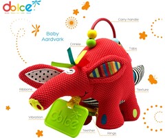 Dolce Toys baby aardvarken Archie - activiteitenknuffel