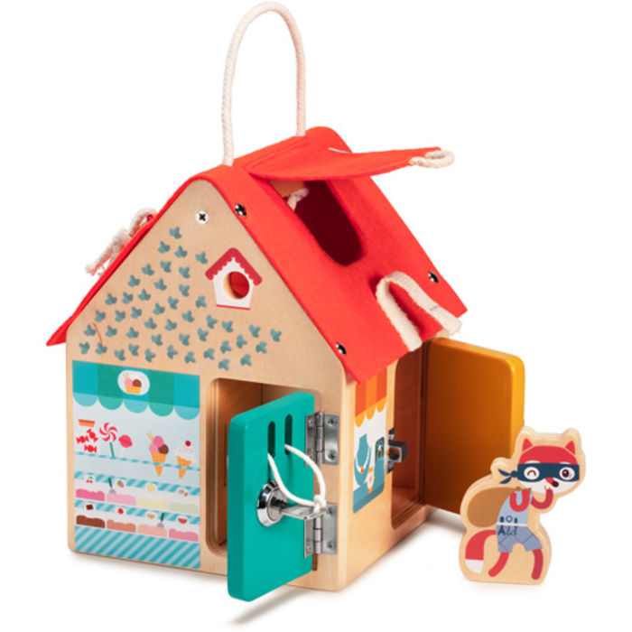Lilliputiens Houten huis met sloten (grendelhuis)