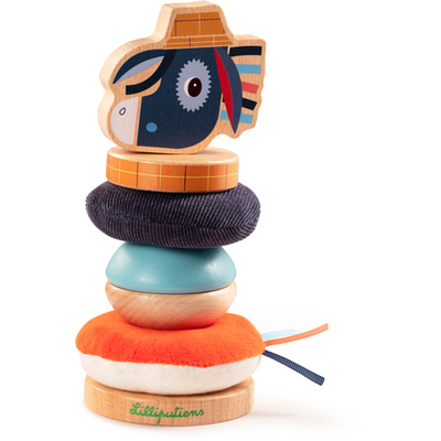 Lilliputiens Houten en stoffen stapelpiramide - Ignace