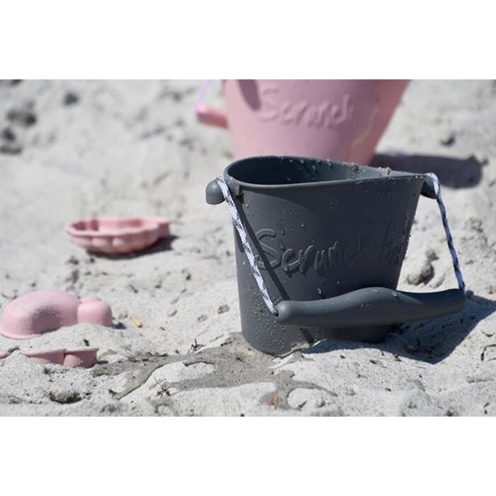 Scrunch Zand en waterspeelgoed - Emmer opvouwbaar - grijs