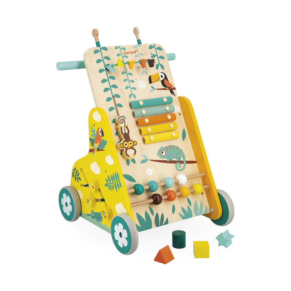 zin Omkleden reactie Janod, houten speelgoed - tropic - baby duw/loopwagen, op voorraad -  Educatief Speelgoed