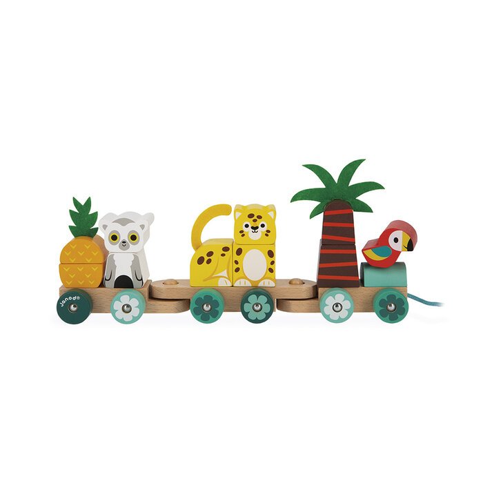 Janod Houten speelgoed -tropic - trekfiguur, trein tropen express