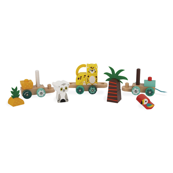 Janod Houten speelgoed -tropic - trekfiguur, trein tropen express