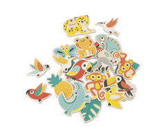 Janod Magneetset hout - tropisch - 24-delig