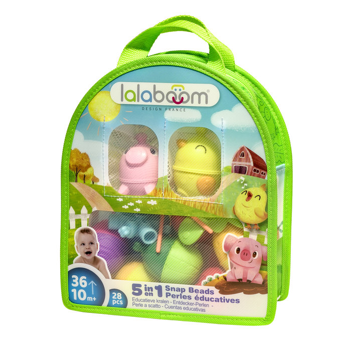 Lalaboom Educatieve kralen - boerderij (28 stuks)