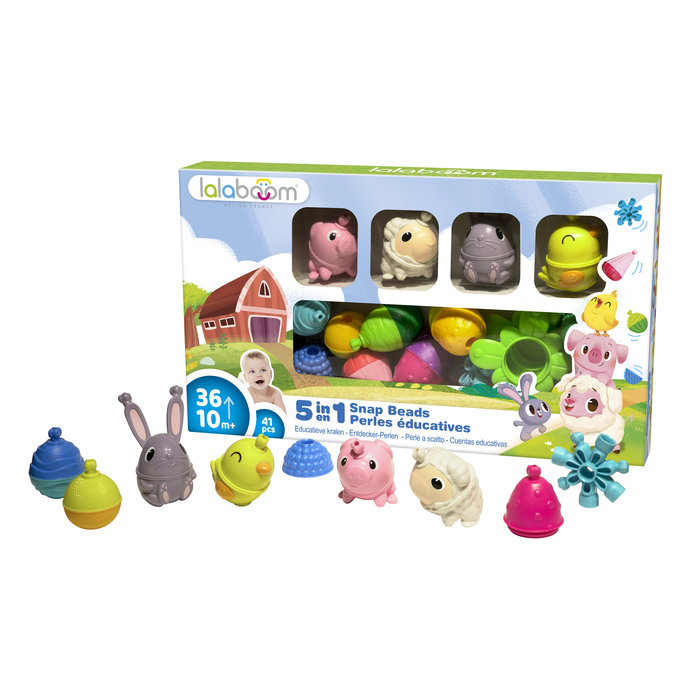 Lalaboom Educatieve kralen en accessoires - boerderij (41 stuks) 4 dieren
