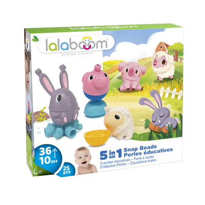 Lalaboom Educatieve kralen - boerderij cadeaudoos (25 stuks)
