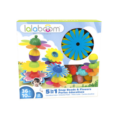 Lalaboom Educatieve kralen met bloemen (25 stuks)