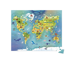 Janod Puzzelkoffer - de Wereld (100 stukjes)