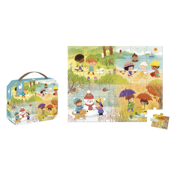 Janod Puzzelkoffer - de Seizoenen (36 stukjes)
