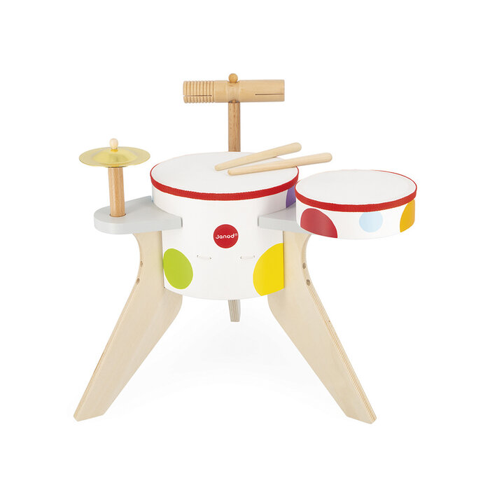 Janod Confetti houten drumstel