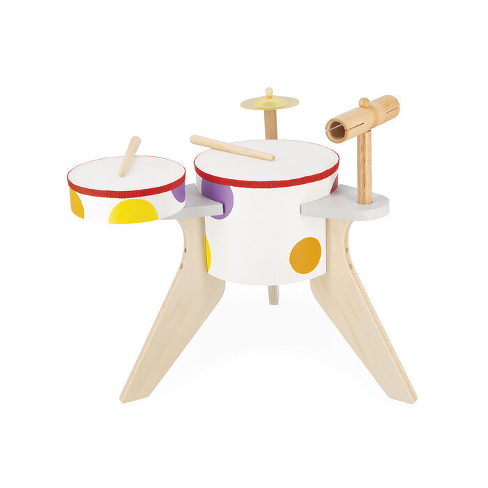Janod Confetti houten drumstel