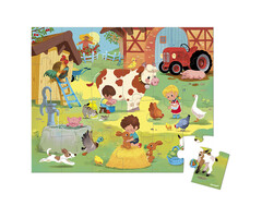 Janod Puzzelkoffer - op de boerderij (24 stukjes)