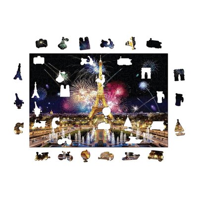 Wooden City  Paris by Night - Houten puzzel ( 505 stukjes)