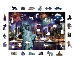 Wooden City Houten puzzel - New York by Night  ( 505 stukjes)