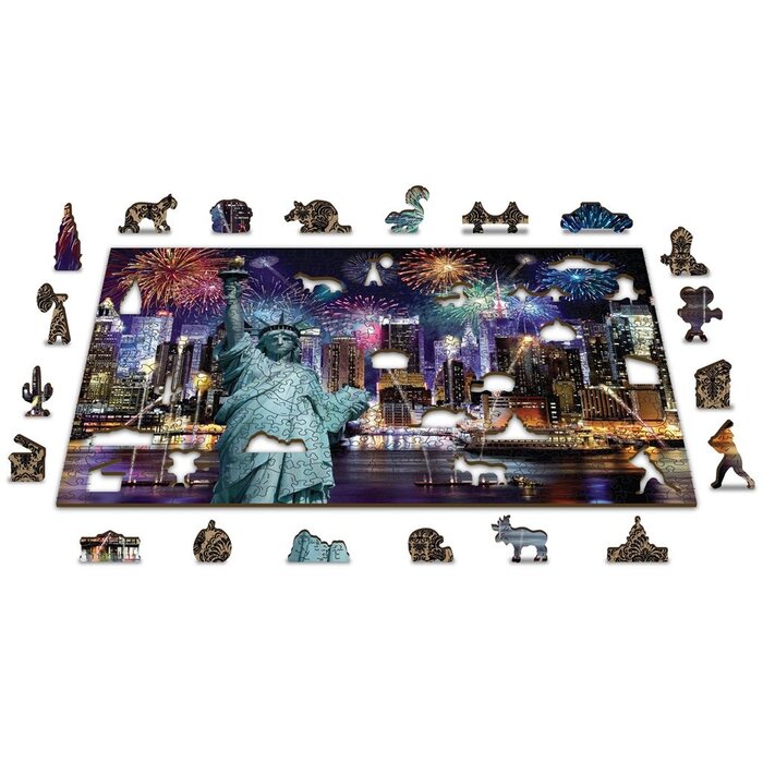 Wooden City Wooden City New York by Night - Houten puzzel  ( 505 stukjes)