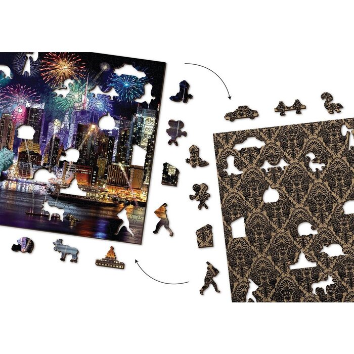 Wooden City Wooden City New York by Night - Houten puzzel  ( 505 stukjes)