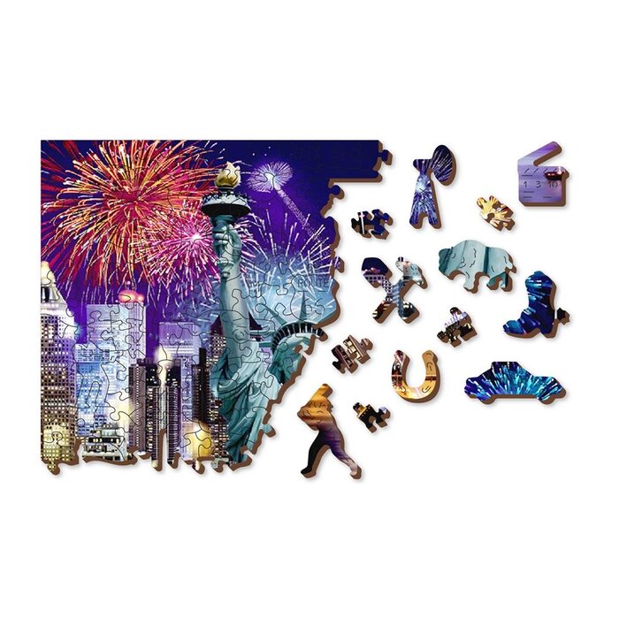 Wooden City Wooden City New York by Night - Houten puzzel  ( 505 stukjes)