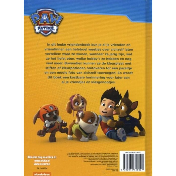 Deltas - Paw Patrol Vriendenboek - paw patrol