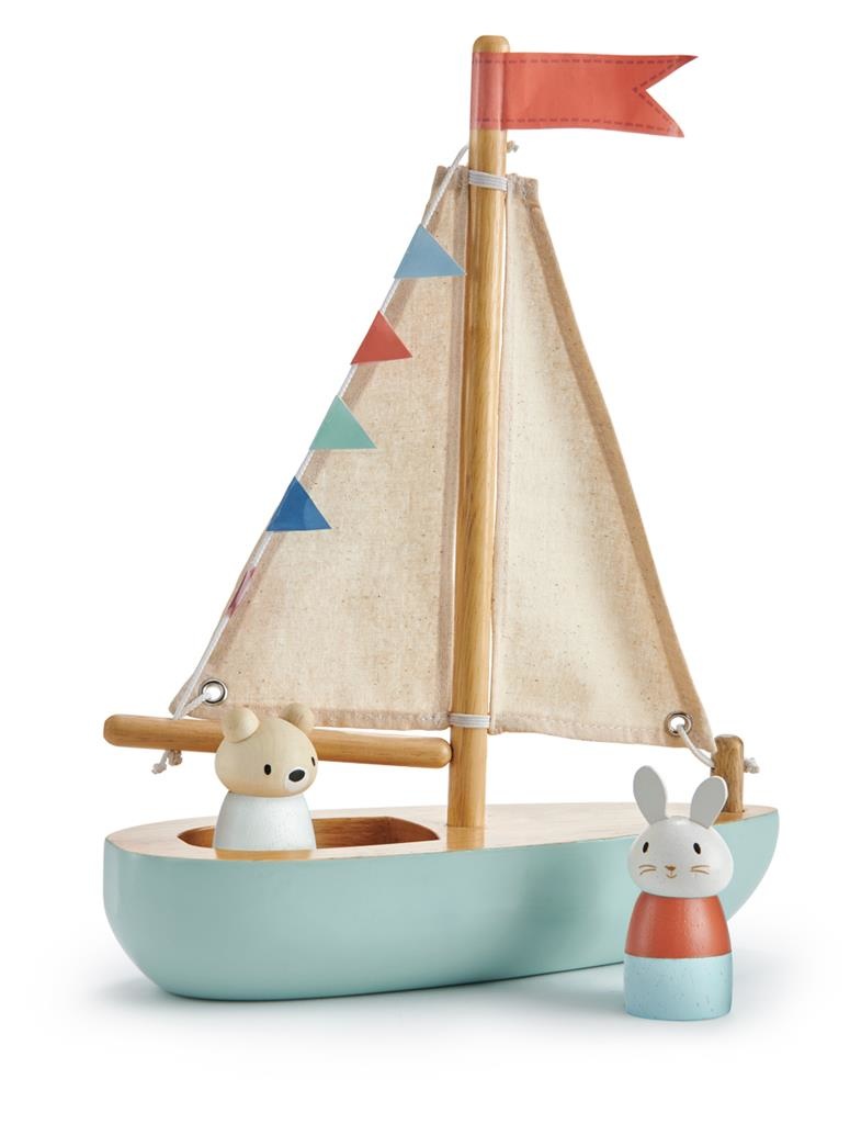 Tender Leaf Toys, houten speelgoed - zeilboot Sailaway, op voorraad - Speelgoed