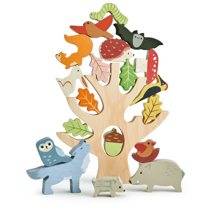 Tender Leaf Toys Houten speelgoed - balans/evenwichtsspel - stapelboom bosdieren