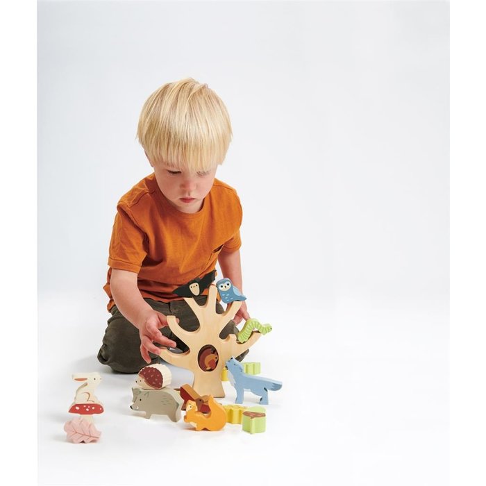 Tender Leaf Toys Houten speelgoed - balans/evenwichtsspel - stapelboom bosdieren