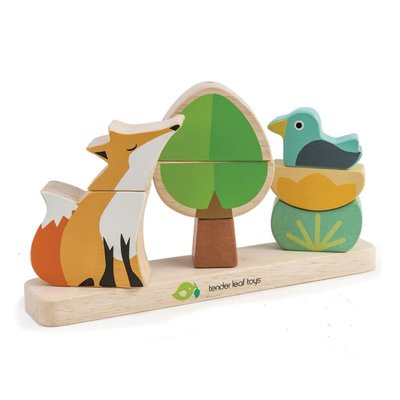 tender leaf toys Houten speelgoed - magnetische stapelaar - vos