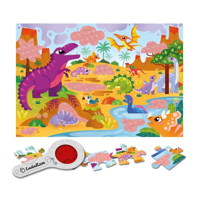 Ludattica Puzzel met geheimen - dino's (24 stukjes)