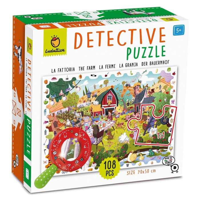 Ludattica Detective puzzel - boerderij (108 stukjes)