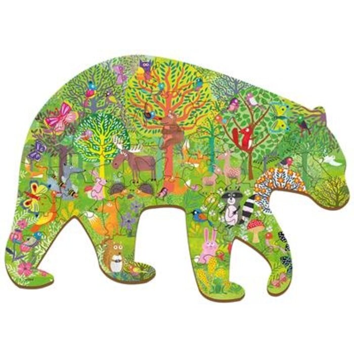 Ludattica Houten puzzel - bos in de vorm van een beer (48 stuks incl 10 vormen)