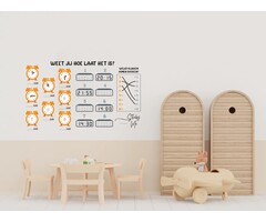 StickyMe Muursticker - klok leren kijken (analoog en digitaal)