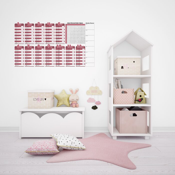 StickyMe Muursticker - tafels oefenen (rekenen) - roze