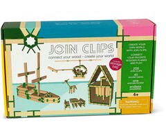 JOIN CLIPS Basis, Home editie - 200 clips + 40 houten (bouw)plankjes + speel-opbergkleed