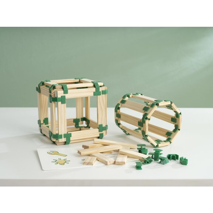 JOIN CLIPS Basis, Home editie - 200 clips + 40 houten (bouw)plankjes + speel-opbergkleed