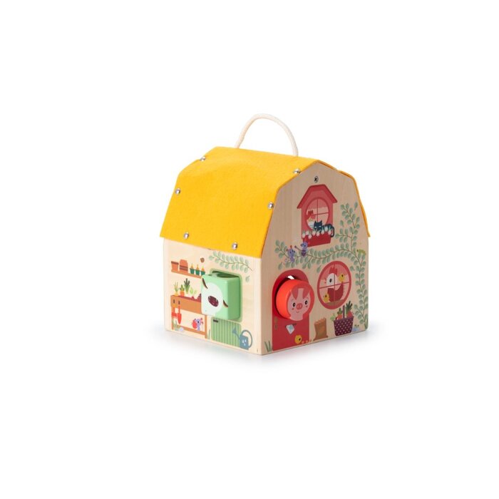 Lilliputiens Houten Ontdekkingshuis met geluid en vormen