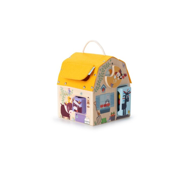 Lilliputiens Houten Ontdekkingshuis met geluid en vormen