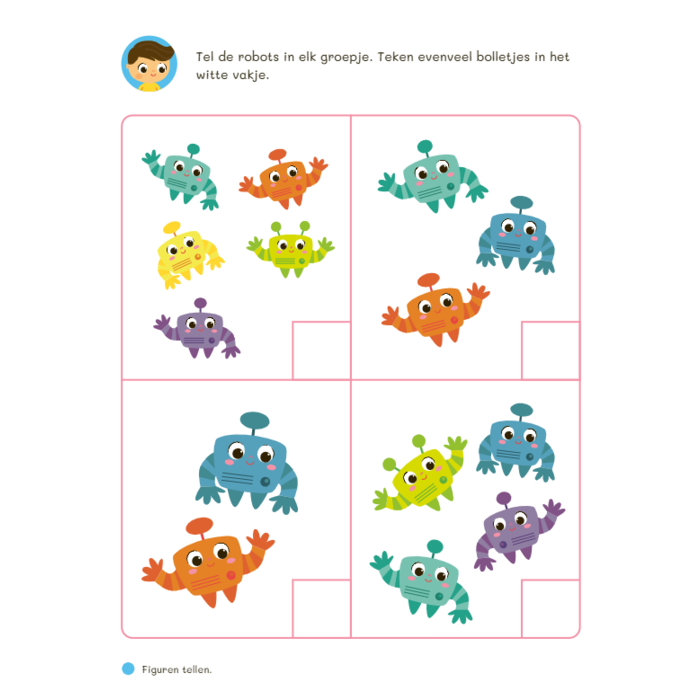 Deltas Mijn oefenboek op afwasbaar papier - eerste telspelletjes (4-5 jaar, groep 1)