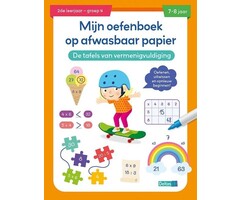 Deltas Mijn oefenboek op afwasbaar papier - de tafels van vermenigvuldiging (7-8 jaar, groep 4)