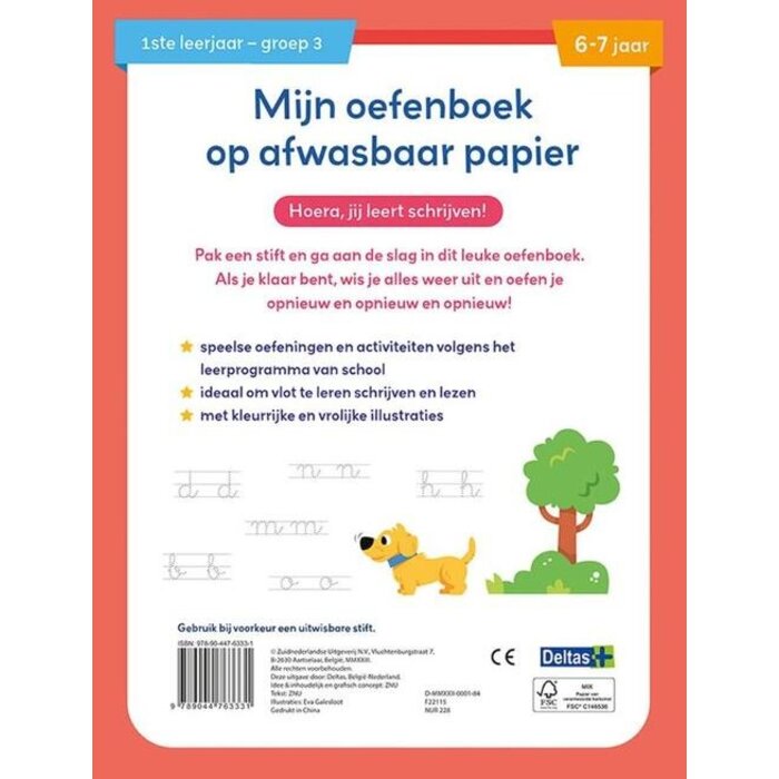 Deltas Mijn oefenboek op afwasbaar papier - ik leer al schrijven (6-7 jaar, groep 3)