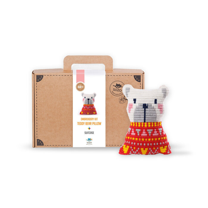 Sozo Knutselpakket - kussen borduren - teddy beer