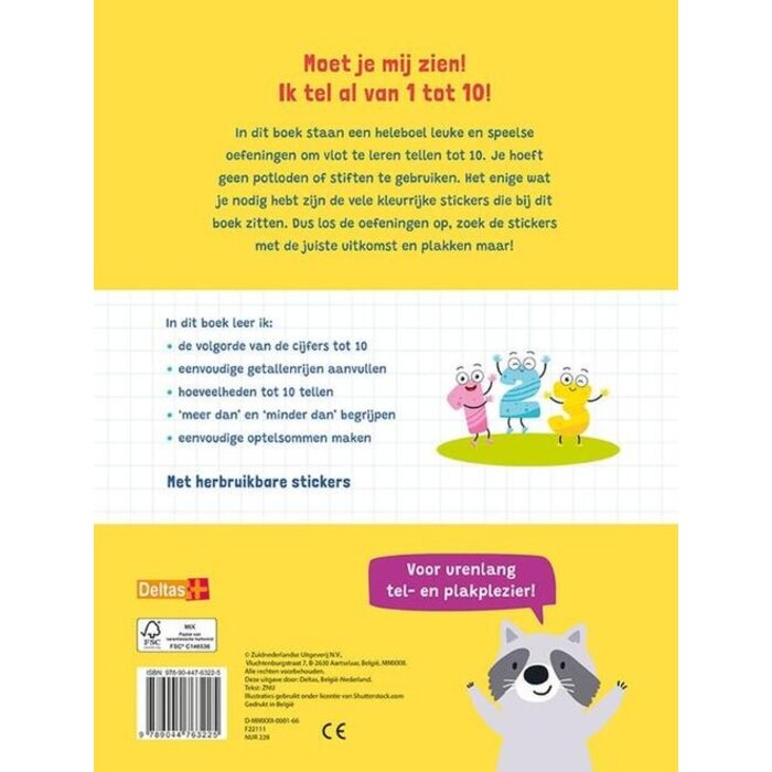 Deltas Oefenboek met herbruikbare stickers - tellen van t tot 10 (5-6 jaar)