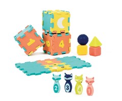 Ludi Sensorisch speelgoed - activiteitenset: speelmat (foam), kegels en vormen