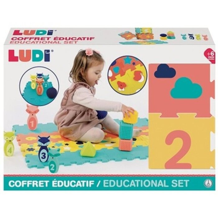 Ludi Sensorisch speelgoed - activiteitenset: speelmat (foam), kegels en vormen