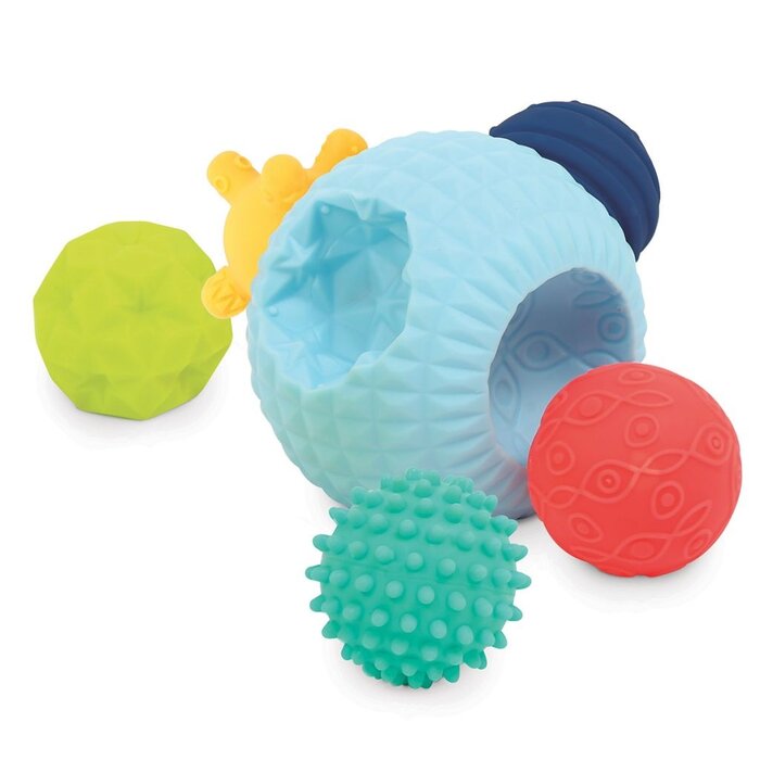 Ludi Sensorische puzzelbal - 5 ballen 6,5 cm, grote bal 12cm