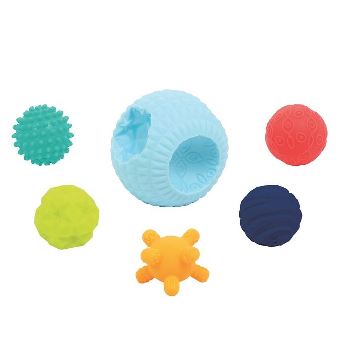 Ludi Sensorische puzzelbal - 5 ballen 6,5 cm, grote bal 12cm