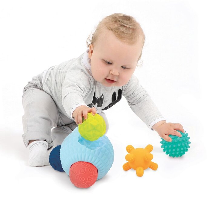 Ludi Sensorische puzzelbal - 5 ballen 6,5 cm, grote bal 12cm