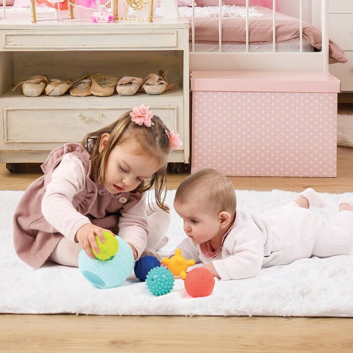 Ludi Sensorische puzzelbal - 5 ballen 6,5 cm, grote bal 12cm