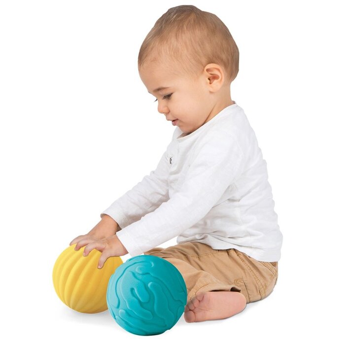 Ludi Sensorische ballen - 2 ballen 8 cm, 1 bal 15 cm, blauw
