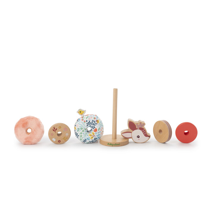 Lilliputiens Houten en stoffen stapelpiramide - Stella