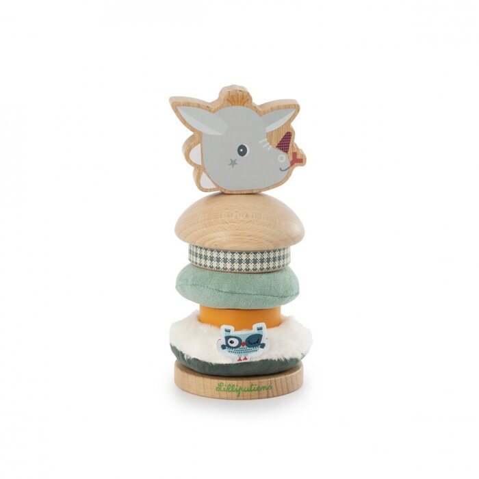 Lilliputiens Houten en stoffen stapelpiramide - Joe